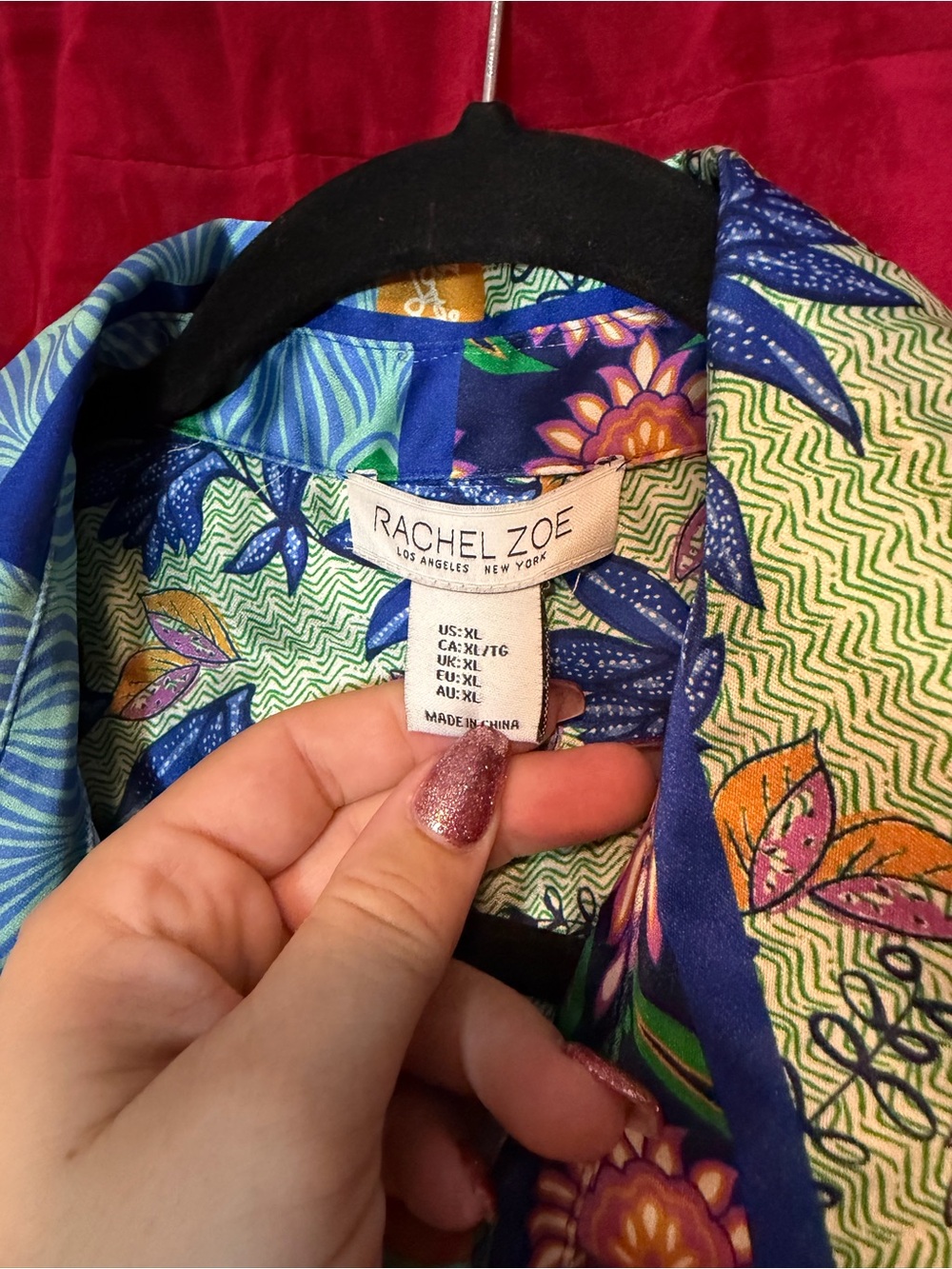 Rachel Zoe Multi-Color Patterned Button-Up Shirt - Picture 3 of 7